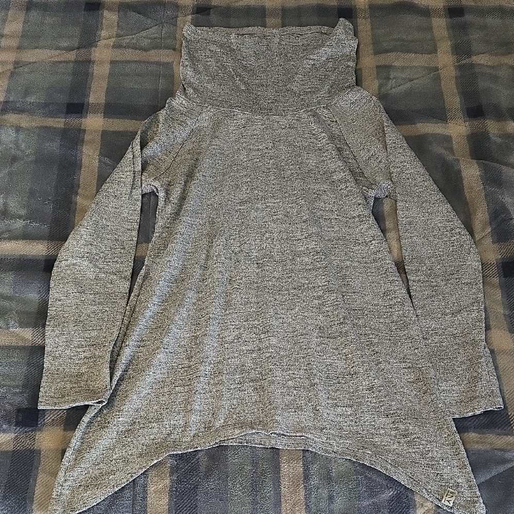 Elegant Gray Cowl Neck Sweater